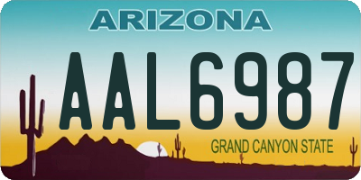 AZ license plate AAL6987