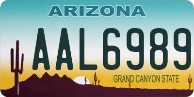 AZ license plate AAL6989