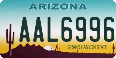 AZ license plate AAL6996