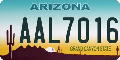 AZ license plate AAL7016