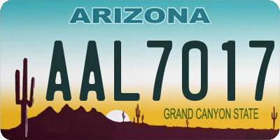 AZ license plate AAL7017