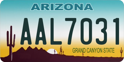 AZ license plate AAL7031