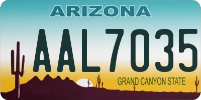 AZ license plate AAL7035