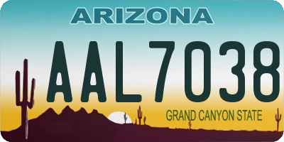 AZ license plate AAL7038