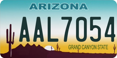 AZ license plate AAL7054