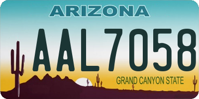 AZ license plate AAL7058