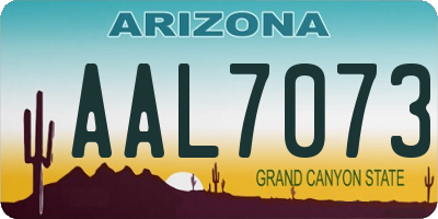 AZ license plate AAL7073