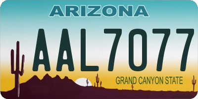 AZ license plate AAL7077