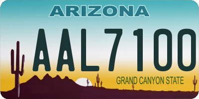AZ license plate AAL7100
