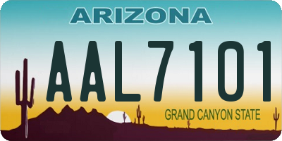 AZ license plate AAL7101