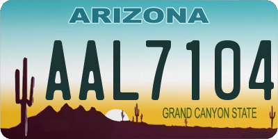 AZ license plate AAL7104