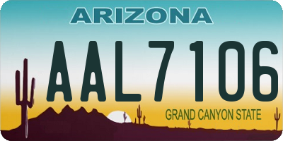 AZ license plate AAL7106