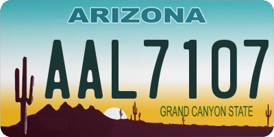 AZ license plate AAL7107