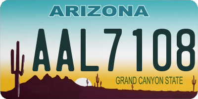 AZ license plate AAL7108