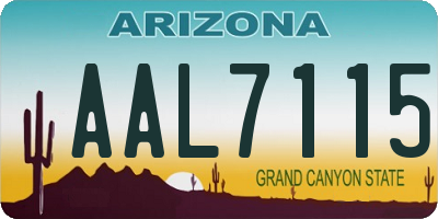 AZ license plate AAL7115