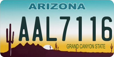 AZ license plate AAL7116