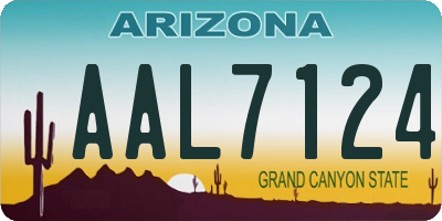 AZ license plate AAL7124