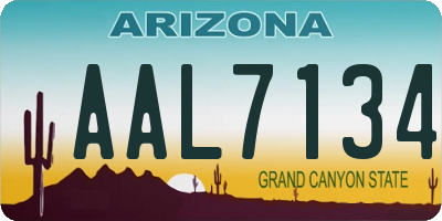 AZ license plate AAL7134