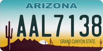 AZ license plate AAL7138
