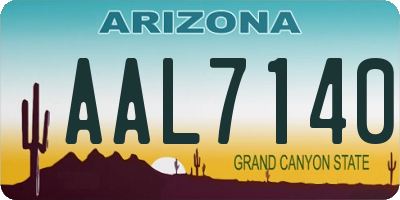 AZ license plate AAL7140