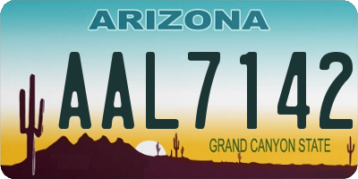 AZ license plate AAL7142