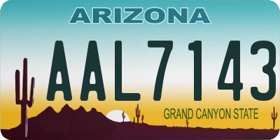 AZ license plate AAL7143
