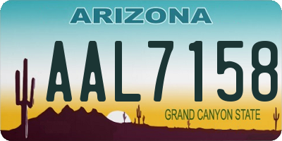 AZ license plate AAL7158