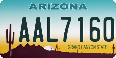 AZ license plate AAL7160