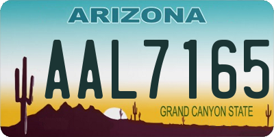 AZ license plate AAL7165