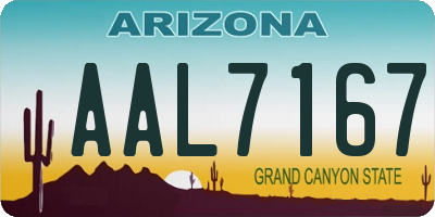 AZ license plate AAL7167