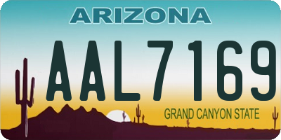 AZ license plate AAL7169
