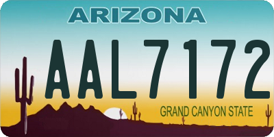 AZ license plate AAL7172