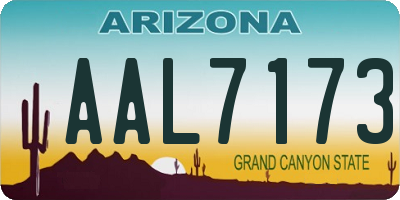 AZ license plate AAL7173