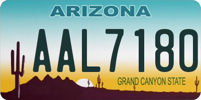 AZ license plate AAL7180