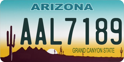AZ license plate AAL7189