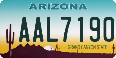 AZ license plate AAL7190