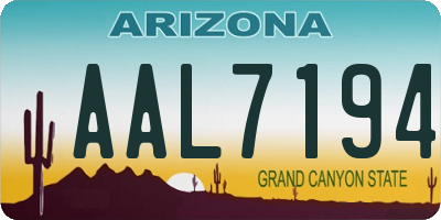 AZ license plate AAL7194