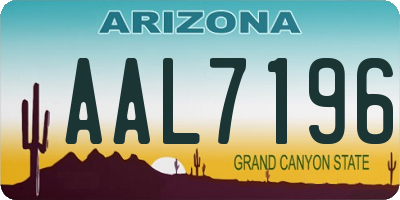 AZ license plate AAL7196