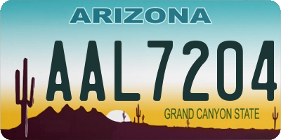 AZ license plate AAL7204