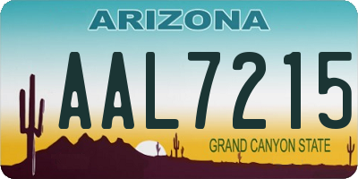 AZ license plate AAL7215