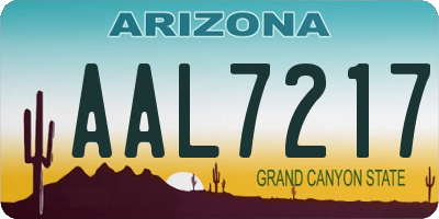 AZ license plate AAL7217