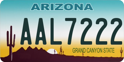 AZ license plate AAL7222