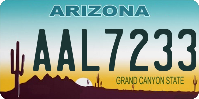 AZ license plate AAL7233