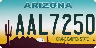 AZ license plate AAL7250