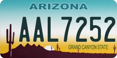 AZ license plate AAL7252