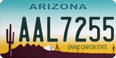 AZ license plate AAL7255