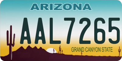 AZ license plate AAL7265