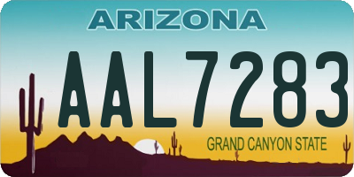 AZ license plate AAL7283