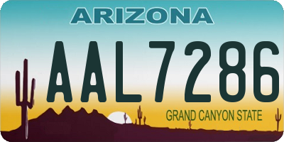 AZ license plate AAL7286