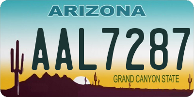 AZ license plate AAL7287